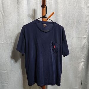 Dark Blue and Red Polo Ralph Lauren T Shirt With Pocket